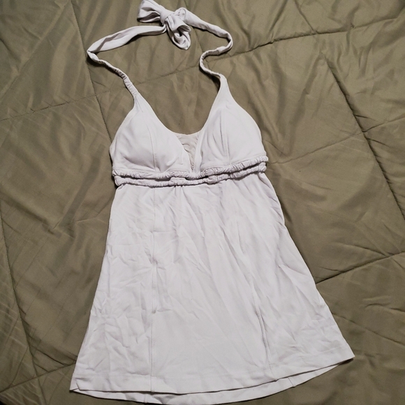 Lululemon White Fitness Athletic Halter Top Size 6 - Picture 1 of 6